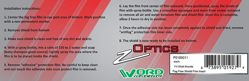 Zamp Optics installation instructions